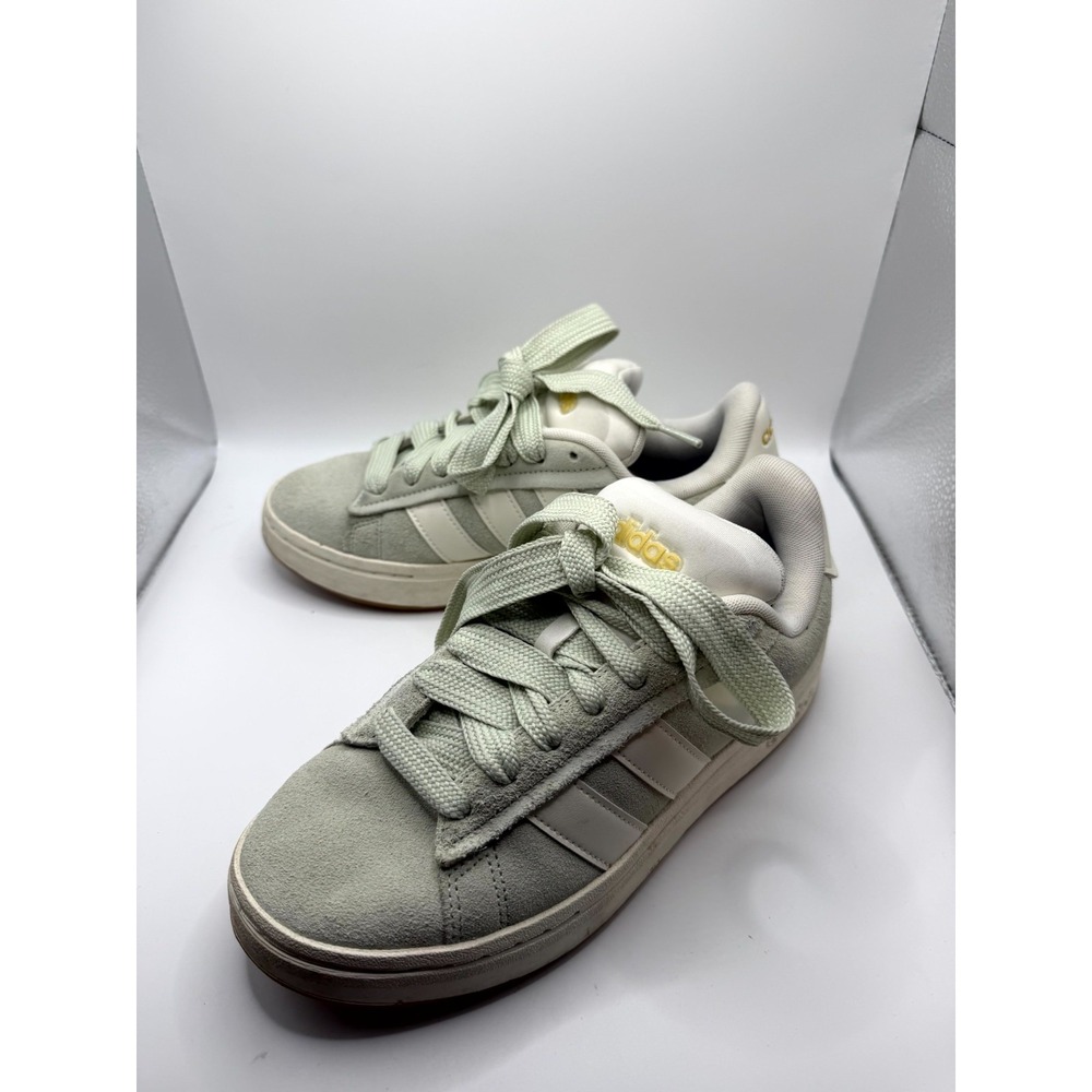 Adidas Grand Court Alpha JQ2998 Womens 8 Sneaker Linen Green Faux leather Tennis